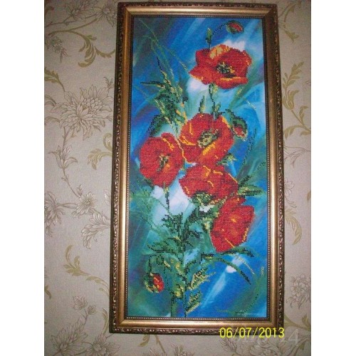 Main Bead Embroidery Kit Poppy dawn (Flowers), AB-161 by Abris Art - buy online! ✿ Fast delivery ✿ Factory price ✿ Wholesale and retail ✿ Purchase Great kits for embroidery with beads