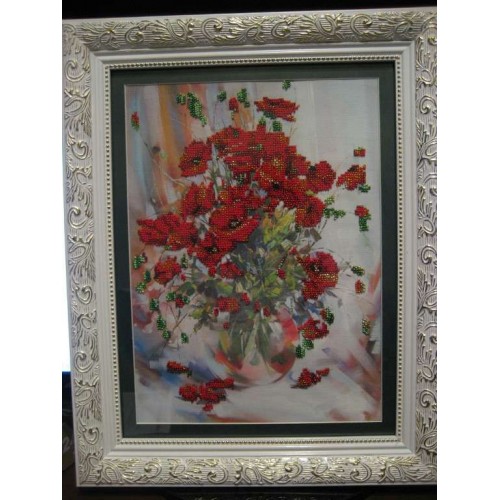 Main Bead Embroidery Kit Poppies (Flowers), AB-009 by Abris Art - buy online! ✿ Fast delivery ✿ Factory price ✿ Wholesale and retail ✿ Purchase Great kits for embroidery with beads