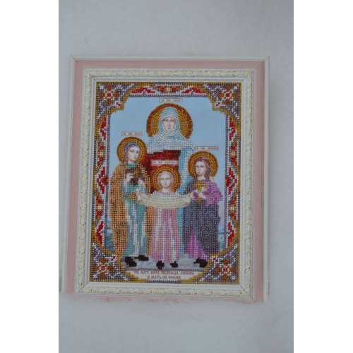 Icons charts on artistic canvas Icons St.Vera, Nadegda, Lubov and their Mother Sophia, ACK-160 by Abris Art - buy online! ✿ Fast delivery ✿ Factory price ✿ Wholesale and retail ✿ Purchase The scheme for embroidery with beads icons on canvas