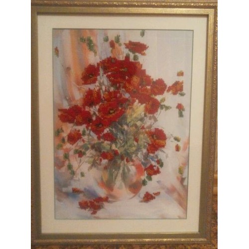 Main Bead Embroidery Kit Poppies (Flowers), AB-009 by Abris Art - buy online! ✿ Fast delivery ✿ Factory price ✿ Wholesale and retail ✿ Purchase Great kits for embroidery with beads