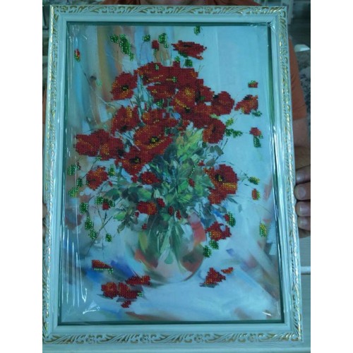 Main Bead Embroidery Kit Poppies (Flowers), AB-009 by Abris Art - buy online! ✿ Fast delivery ✿ Factory price ✿ Wholesale and retail ✿ Purchase Great kits for embroidery with beads