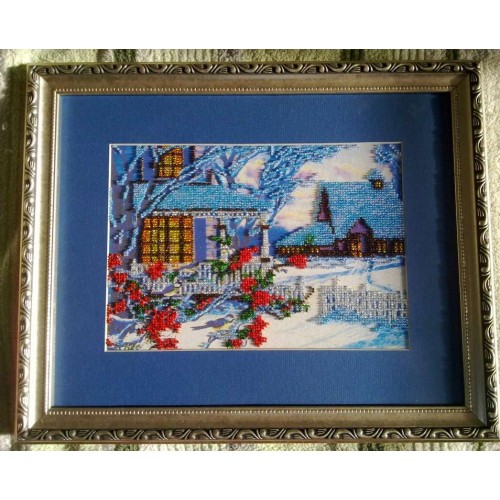 Main Bead Embroidery Kit Winter evening (Winter tale), AB-045 by Abris Art - buy online! ✿ Fast delivery ✿ Factory price ✿ Wholesale and retail ✿ Purchase Great kits for embroidery with beads