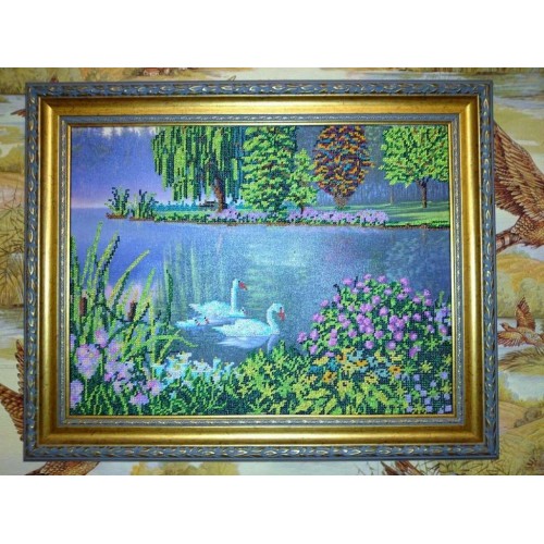 Main Bead Embroidery Kit Swang song (Landscapes), AB-096 by Abris Art - buy online! ✿ Fast delivery ✿ Factory price ✿ Wholesale and retail ✿ Purchase Great kits for embroidery with beads