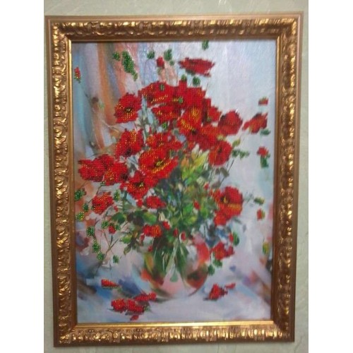 Main Bead Embroidery Kit Poppies (Flowers), AB-009 by Abris Art - buy online! ✿ Fast delivery ✿ Factory price ✿ Wholesale and retail ✿ Purchase Great kits for embroidery with beads