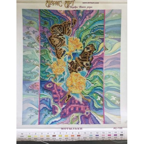 Charts on artistic canvas Moths, AC-106 by Abris Art - buy online! ✿ Fast delivery ✿ Factory price ✿ Wholesale and retail ✿ Purchase Large schemes for embroidery with beads on canvas (300x300 mm)