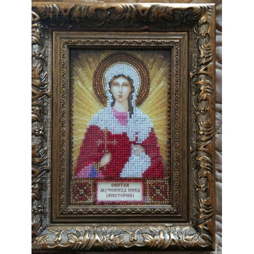 Набір для вишивання бісером на натуральному художньому холсті Свята Ніка (Вікторія), AAM-040 від Абрис Арт - купити з доставкою ✿ Найкраща ціна від виробника ✿ Оптом та в роздріб ✿ Придбати Набори для вишивки бісером іменних міні-ікон