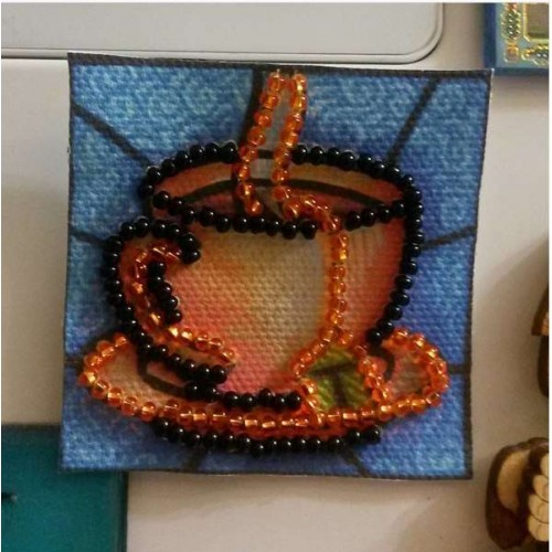 Mini Magnets Bead embroidery kit Tea cup – 1, AMM-014 by Abris Art - buy online! ✿ Fast delivery ✿ Factory price ✿ Wholesale and retail ✿ Purchase Kits for embroidery with beads - mini-magnets