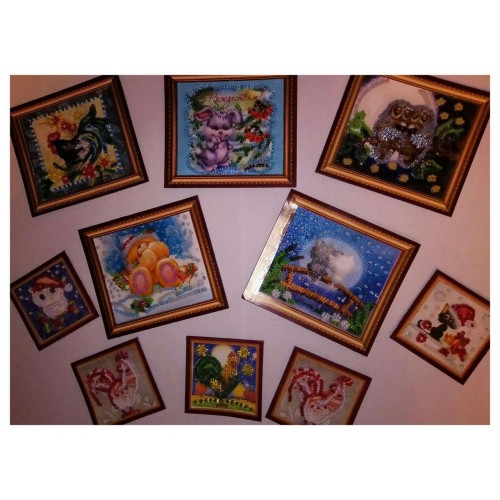 Mini Magnets Bead embroidery kit New Year coming, AMM-026 by Abris Art - buy online! ✿ Fast delivery ✿ Factory price ✿ Wholesale and retail ✿ Purchase Kits for embroidery with beads - mini-magnets