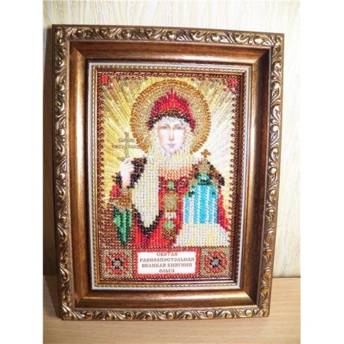 Набір для вишивання бісером на натуральному художньому холсті Свята Ольга, AAM-011 від Абрис Арт - купити з доставкою ✿ Найкраща ціна від виробника ✿ Оптом та в роздріб ✿ Придбати Набори для вишивки бісером іменних міні-ікон