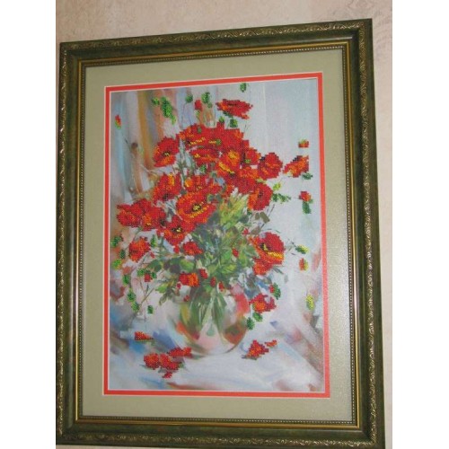 Main Bead Embroidery Kit Poppies (Flowers), AB-009 by Abris Art - buy online! ✿ Fast delivery ✿ Factory price ✿ Wholesale and retail ✿ Purchase Great kits for embroidery with beads