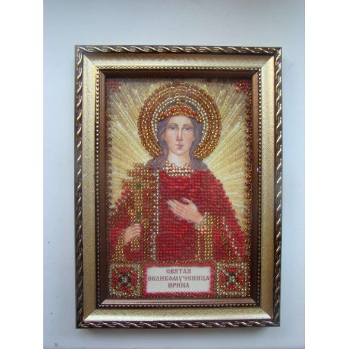 Набір для вишивання бісером на натуральному художньому холсті Свята Ірина, AAM-006 від Абрис Арт - купити з доставкою ✿ Найкраща ціна від виробника ✿ Оптом та в роздріб ✿ Придбати Набори для вишивки бісером іменних міні-ікон