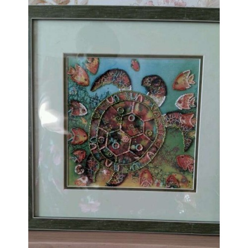 Charts on artistic canvas Sea turtle, AC-479 by Abris Art - buy online! ✿ Fast delivery ✿ Factory price ✿ Wholesale and retail ✿ Purchase Scheme for embroidery with beads on canvas (200x200 mm)