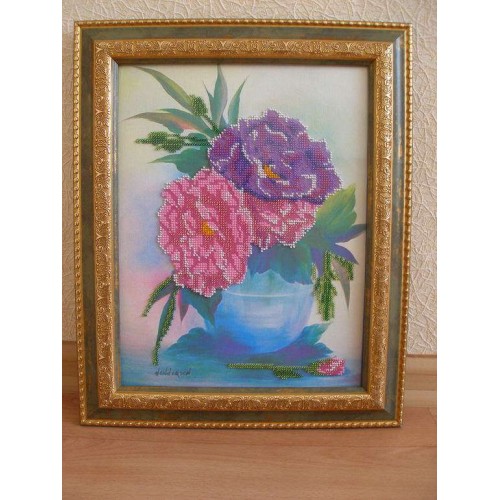 Main Bead Embroidery Kit Peonis (Flowers), AB-016 by Abris Art - buy online! ✿ Fast delivery ✿ Factory price ✿ Wholesale and retail ✿ Purchase Great kits for embroidery with beads