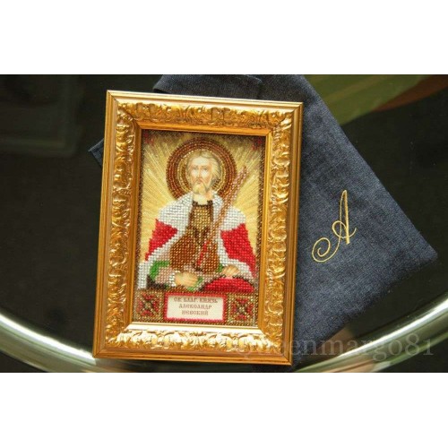 Набір для вишивання бісером на натуральному художньому холсті Святий Олександр, AAM-019 від Абрис Арт - купити з доставкою ✿ Найкраща ціна від виробника ✿ Оптом та в роздріб ✿ Придбати Набори для вишивки бісером іменних міні-ікон