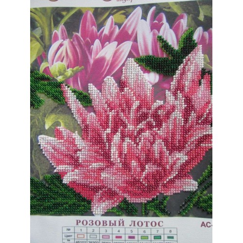 Charts on artistic canvas Pink lotus, AC-448 by Abris Art - buy online! ✿ Fast delivery ✿ Factory price ✿ Wholesale and retail ✿ Purchase Scheme for embroidery with beads on canvas (200x200 mm)