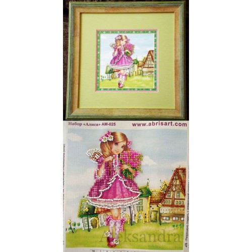 Mini Bead embroidery kit Alice, AM-025 by Abris Art - buy online! ✿ Fast delivery ✿ Factory price ✿ Wholesale and retail ✿ Purchase Sets-mini-for embroidery with beads on canvas