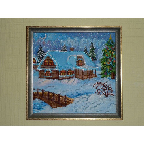 Charts on artistic canvas Christmas Eve, AC-004 by Abris Art - buy online! ✿ Fast delivery ✿ Factory price ✿ Wholesale and retail ✿ Purchase Scheme for embroidery with beads on canvas (200x200 mm)