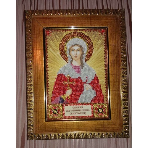 Набір для вишивання бісером на натуральному художньому холсті Свята Ніка (Вікторія), AAM-040 від Абрис Арт - купити з доставкою ✿ Найкраща ціна від виробника ✿ Оптом та в роздріб ✿ Придбати Набори для вишивки бісером іменних міні-ікон