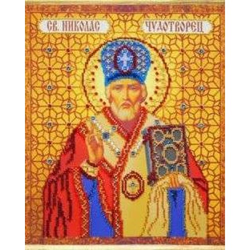 Main Bead Embroidery Kit St. Nicholas the Miracle (Icons), AB-024 by Abris Art - buy online! ✿ Fast delivery ✿ Factory price ✿ Wholesale and retail ✿ Purchase Great kits for embroidery with beads