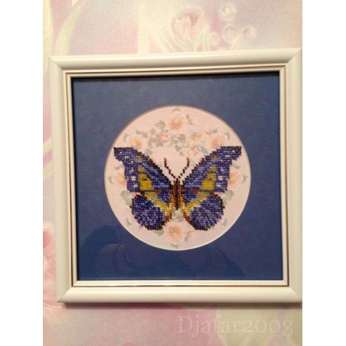 Mini Bead embroidery kit Butterfly, AM-001 by Abris Art - buy online! ✿ Fast delivery ✿ Factory price ✿ Wholesale and retail ✿ Purchase Sets-mini-for embroidery with beads on canvas