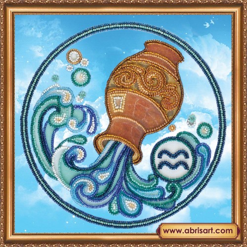 Main Bead Embroidery Kit Aquarius (Zodiac signs), AB-332-11 by Abris Art - buy online! ✿ Fast delivery ✿ Factory price ✿ Wholesale and retail ✿ Purchase Great kits for embroidery with beads