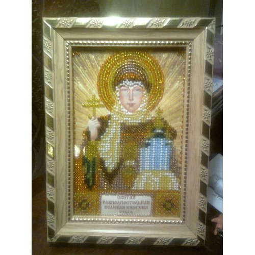 Набір для вишивання бісером на натуральному художньому холсті Свята Ольга, AAM-011 від Абрис Арт - купити з доставкою ✿ Найкраща ціна від виробника ✿ Оптом та в роздріб ✿ Придбати Набори для вишивки бісером іменних міні-ікон