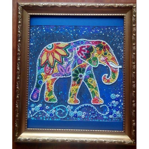 Charts on artistic canvas Indian elephant, AC-498 by Abris Art - buy online! ✿ Fast delivery ✿ Factory price ✿ Wholesale and retail ✿ Purchase Scheme for embroidery with beads on canvas (200x200 mm)