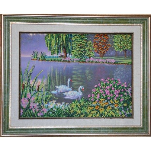 Main Bead Embroidery Kit Swang song (Landscapes), AB-096 by Abris Art - buy online! ✿ Fast delivery ✿ Factory price ✿ Wholesale and retail ✿ Purchase Great kits for embroidery with beads