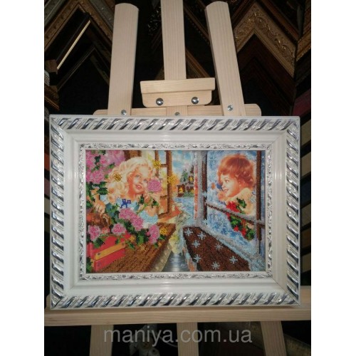 Main Bead Embroidery Kit Kay and Gerda (Kids), AB-063 by Abris Art - buy online! ✿ Fast delivery ✿ Factory price ✿ Wholesale and retail ✿ Purchase Great kits for embroidery with beads