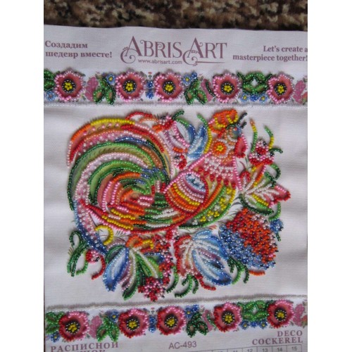 Charts on artistic canvas Deco cockerel, AC-493 by Abris Art - buy online! ✿ Fast delivery ✿ Factory price ✿ Wholesale and retail ✿ Purchase Scheme for embroidery with beads on canvas (200x200 mm)