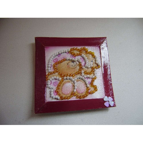 Mini Magnets Bead embroidery kit Teddy bears – 1, AMM-002 by Abris Art - buy online! ✿ Fast delivery ✿ Factory price ✿ Wholesale and retail ✿ Purchase Kits for embroidery with beads - mini-magnets