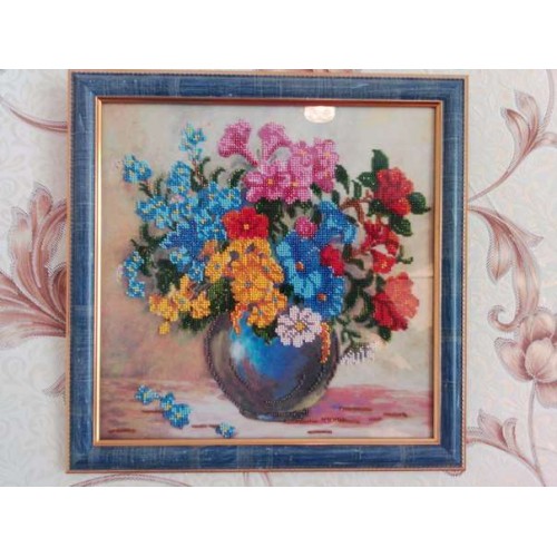 Charts on artistic canvas Meadow flowers, AC-194 by Abris Art - buy online! ✿ Fast delivery ✿ Factory price ✿ Wholesale and retail ✿ Purchase Large schemes for embroidery with beads on canvas (300x300 mm)