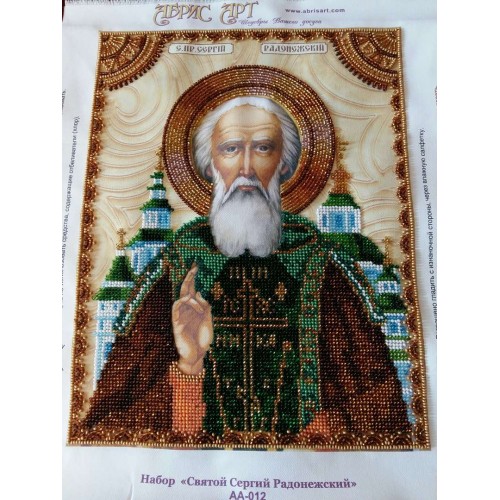 Набір для вишивання бісером на натуральному художньому холсті Святий Сергій, AA-012 від Абрис Арт - купити з доставкою ✿ Найкраща ціна від виробника ✿ Оптом та в роздріб ✿ Придбати Набори для вишивки бісером великих іменних ікон