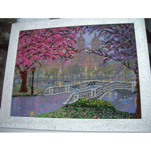 Main Bead Embroidery Kit Spring bloom (Landscapes), AB-155 by Abris Art - buy online! ✿ Fast delivery ✿ Factory price ✿ Wholesale and retail ✿ Purchase Great kits for embroidery with beads