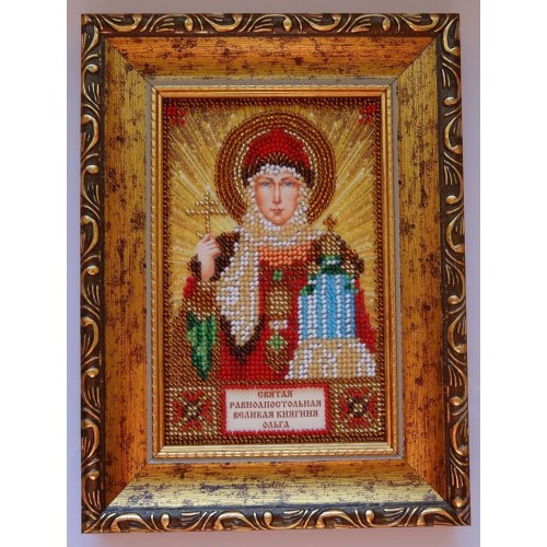 Набір для вишивання бісером на натуральному художньому холсті Свята Ольга, AAM-011 від Абрис Арт - купити з доставкою ✿ Найкраща ціна від виробника ✿ Оптом та в роздріб ✿ Придбати Набори для вишивки бісером іменних міні-ікон