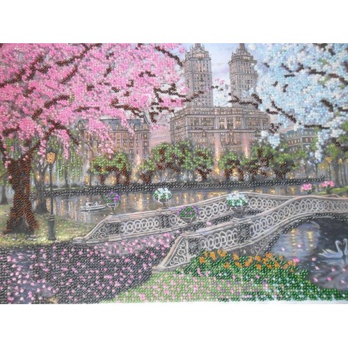 Main Bead Embroidery Kit Spring bloom (Landscapes), AB-155 by Abris Art - buy online! ✿ Fast delivery ✿ Factory price ✿ Wholesale and retail ✿ Purchase Great kits for embroidery with beads