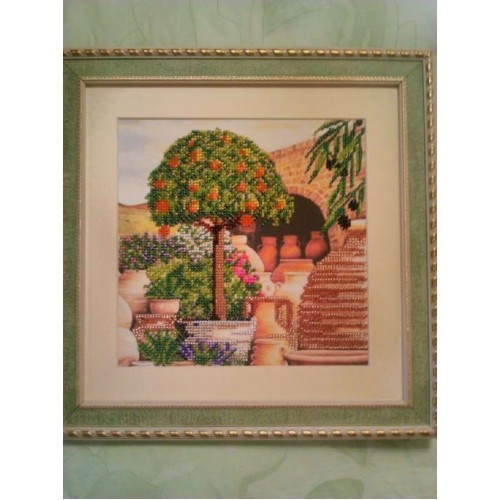 Charts on artistic canvas Mandarin Tree, AC-407 by Abris Art - buy online! ✿ Fast delivery ✿ Factory price ✿ Wholesale and retail ✿ Purchase Scheme for embroidery with beads on canvas (200x200 mm)