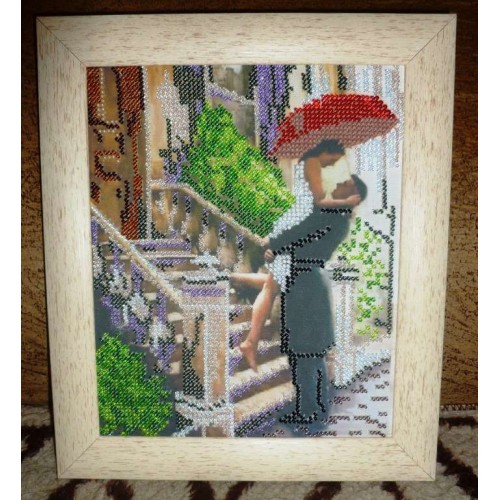 Charts on artistic canvas Date in the Rain, AC-096 by Abris Art - buy online! ✿ Fast delivery ✿ Factory price ✿ Wholesale and retail ✿ Purchase Scheme for embroidery with beads on canvas (200x200 mm)