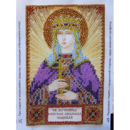 Набір для вишивання бісером на натуральному художньому холсті Свята Людмила, AAM-050 від Абрис Арт - купити з доставкою ✿ Найкраща ціна від виробника ✿ Оптом та в роздріб ✿ Придбати Набори для вишивки бісером іменних міні-ікон