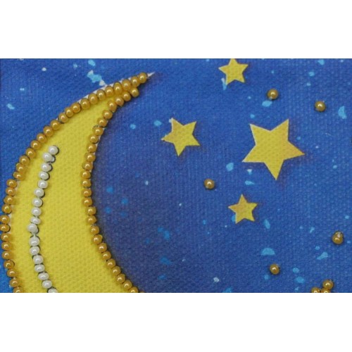 Bag Bead embroidery kit Owl and moon (Animals), ACA-006 by Abris Art - buy online! ✿ Fast delivery ✿ Factory price ✿ Wholesale and retail ✿ Purchase Bags for embroidery with beads on canvas