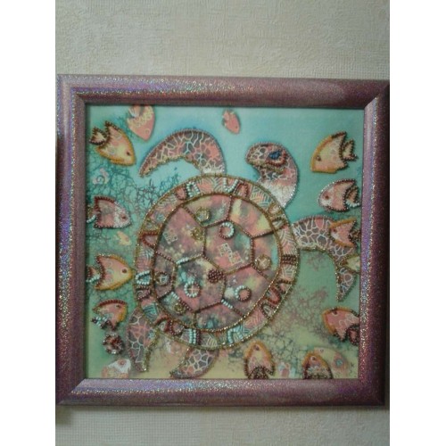 Charts on artistic canvas Sea turtle, AC-479 by Abris Art - buy online! ✿ Fast delivery ✿ Factory price ✿ Wholesale and retail ✿ Purchase Scheme for embroidery with beads on canvas (200x200 mm)