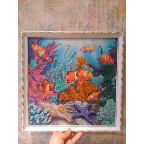 Charts on artistic canvas Under the Sea, AC-148 by Abris Art - buy online! ✿ Fast delivery ✿ Factory price ✿ Wholesale and retail ✿ Purchase Large schemes for embroidery with beads on canvas (300x300 mm)