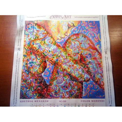 Charts on artistic canvas Color mehendi, AC-288 by Abris Art - buy online! ✿ Fast delivery ✿ Factory price ✿ Wholesale and retail ✿ Purchase Large schemes for embroidery with beads on canvas (300x300 mm)