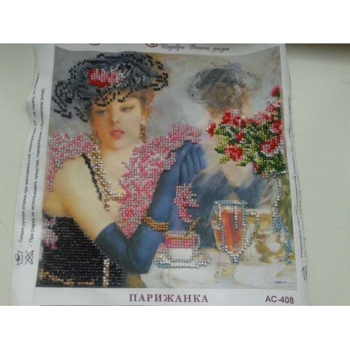 Charts on artistic canvas The Parisian Woman, AC-408 by Abris Art - buy online! ✿ Fast delivery ✿ Factory price ✿ Wholesale and retail ✿ Purchase Scheme for embroidery with beads on canvas (200x200 mm)