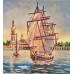 Charts on artistic canvas Frigate, AC-138 by Abris Art - buy online! ✿ Fast delivery ✿ Factory price ✿ Wholesale and retail ✿ Purchase Large schemes for embroidery with beads on canvas (300x300 mm)