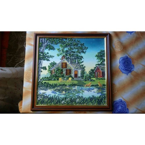 Charts on artistic canvas An Evening in the Country, AC-153 by Abris Art - buy online! ✿ Fast delivery ✿ Factory price ✿ Wholesale and retail ✿ Purchase Large schemes for embroidery with beads on canvas (300x300 mm)