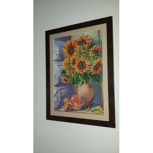 Main Bead Embroidery Kit Summer bouquet (Still life), AB-228 by Abris Art - buy online! ✿ Fast delivery ✿ Factory price ✿ Wholesale and retail ✿ Purchase Great kits for embroidery with beads