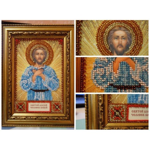 Набір для вишивання бісером на натуральному художньому холсті Святий Олексій, AAM-003 від Абрис Арт - купити з доставкою ✿ Найкраща ціна від виробника ✿ Оптом та в роздріб ✿ Придбати Набори для вишивки бісером іменних міні-ікон