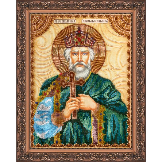 Набір для вишивання бісером на натуральному художньому холсті Святий Володимир, AA-016 від Абрис Арт - купити з доставкою ✿ Найкраща ціна від виробника ✿ Оптом та в роздріб ✿ Придбати Набори для вишивки бісером великих іменних ікон