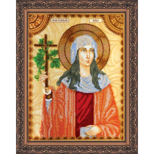 Набір для вишивання бісером на натуральному художньому холсті Свята Ніна, AA-056 від Абрис Арт - купити з доставкою ✿ Найкраща ціна від виробника ✿ Оптом та в роздріб ✿ Придбати Набори для вишивки бісером великих іменних ікон